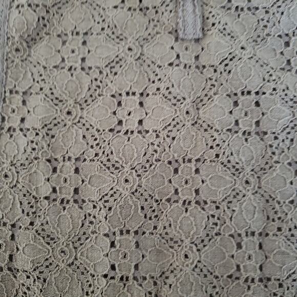 2 For $5 Sale NWT Karen Scott Brown Eyelet Lace Henley Top  XS - Picture 4 of 9